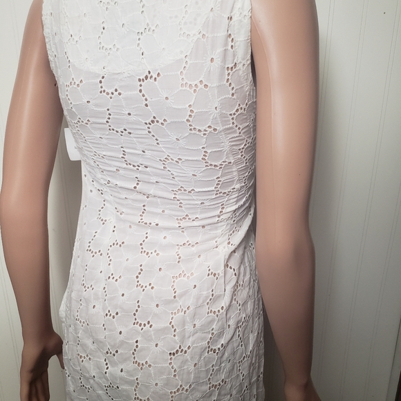 Sosi Boutique Ilaya White Kyla Eyelet Side Zip Tank- Sz XS - Picture 9 of 16
